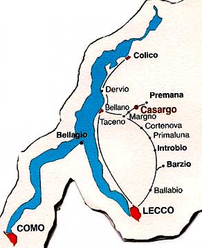 Cartina lago di Como